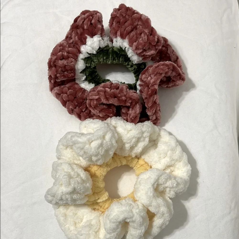 Hair Scrunchie Handmade Watermelon & Daisy NEW